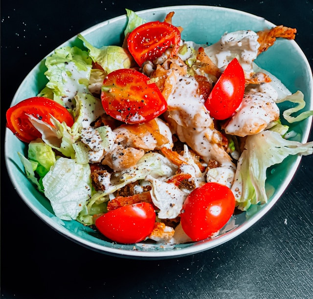 chicken over salad